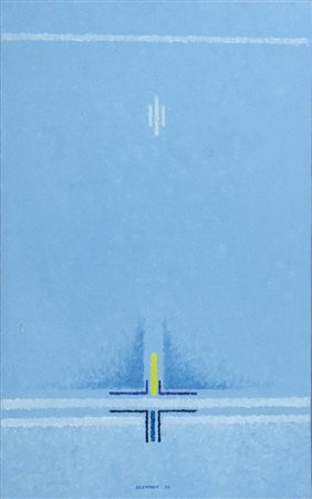 Bruno Blenner Venezia 1929 "Azzurro" cm. 40x25 - olio Firmato b. a d. e...