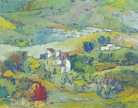 Ubaldo Castrovinci Palermo 1932 "Paesaggio" cm. 35x45 - olio su cartone...