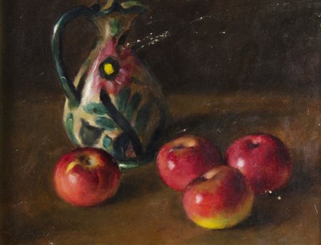 Pittore del '900 "Natura morta" cm. 27x35 - oliosu cartone Firmato b. a s.