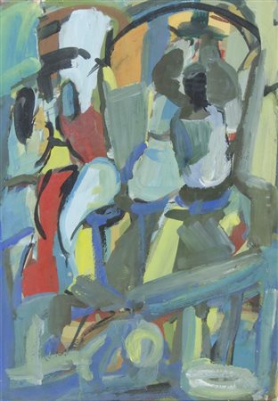 M. Jachnin 1914-1973 "IN carrossa" cm. 50x35 - acquerello su cartone Firmato...