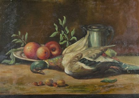 Svageli Attivo a Trieste ai primi del ‘900 "Natura morta" cm. 47x66 - olio su...