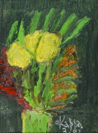 Lotto di 3 opere ad olio. Misure diverse.