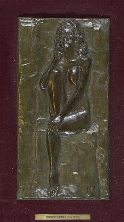 Umberto Paoli "La fede" piastra in bonzo