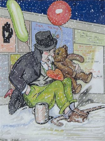 Ernesto Dick Trieste 1889-1959 "Pubblicità della birra del Bar Venier a...