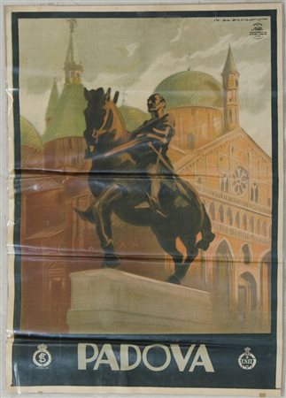 Marcello Dudovich Trieste 1878-Milano 1962 "Padova" cm. 98x70 - manifesto a...