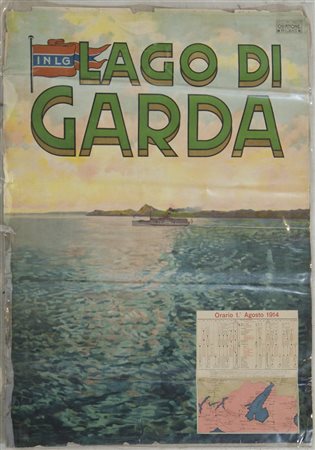 "INLG lago di Garda" cm. 98x69 - manifesto a colori Officine d'arti grafiche...