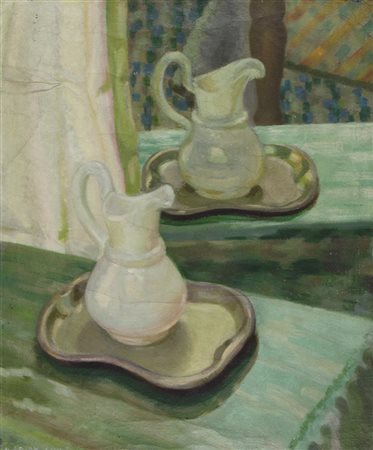 Marion Wulz 1908-1993 "Natura morta" cm. 75x60 - olio su tela Firmato b. a s....