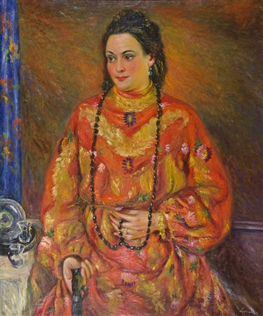 Mario Lannes Trieste 1900-1983 "Giovane modella" cm. 125x103 - olil su tela...