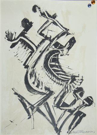 Umberto Mastroianni 1910-1998 "Figura" cm. 70x50 - litografia Firmato b. a d....