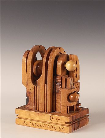 Ferdinando Codognotto (San Donà di Piave 1940), "Cervello", scultura in legno...