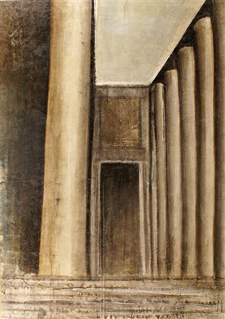 Pittore italiano degli anni 20/30, "Studio architettonico", olio su...