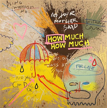 Filippo Minelli (Brescia 1983), "How much how much", tecnica mista su tela,...