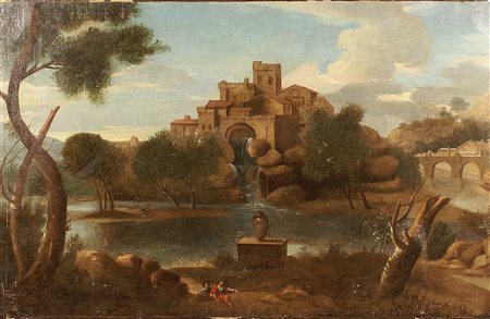 Sebastien Bourdon (Francia 1616-1671), attribuito a "Paesaggio con...