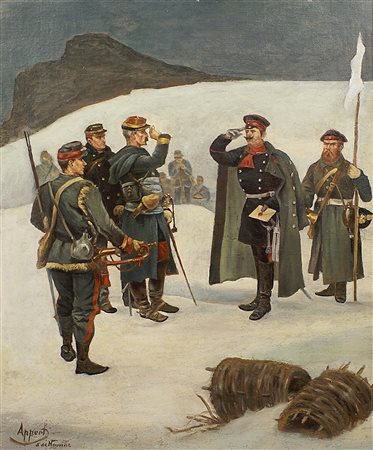 Appert (Francia fine XIX secolo-inizio XX secolo), "Auprès de Belfort", olio...