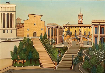 Giulio Gasparini (XX secolo), "Campidoglio - Marco Aurelio disarcionato",...