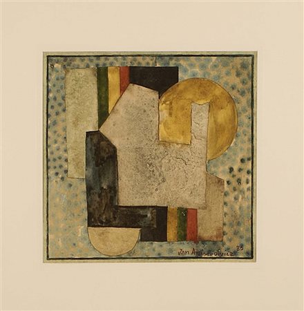 Jan Aniserowicz (XX secolo), "Senza titolo", tecnica mista su carta, cm....