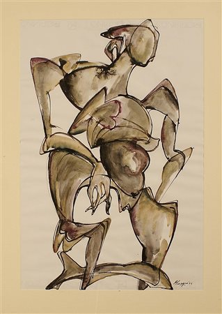 Roberto Almagno (Aquino 1954), "senza titolo", tecnica mista su carta, cm....