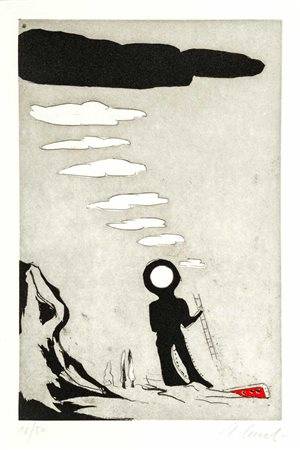 ENZO CUCCHI (1949) Stazione paradiso 1994 Libro contenente un'acquaforte, es....