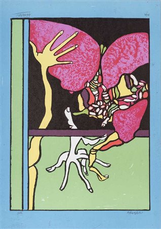 AGENORE FABBRI (1911 - 1998) Senza titolo 2 Litografie, ess. p.a. 34 x 24 cm...