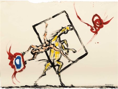 AGENORE FABBRI (1911 - 1998) Senza titolo Tecnica mista su carta 28 x 38 cm...