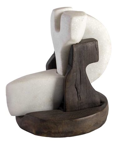GIANCARLO SANGREGORIO (1925 - 2013) Senza titolo Scultura in marmo e legno,...