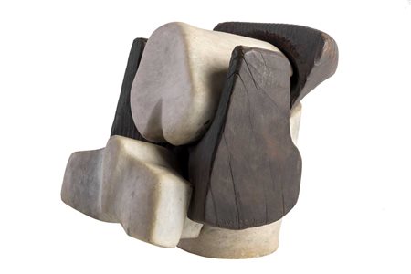 GIANCARLO SANGREGORIO (1925 - 2013) Senza titolo Scultura in marmo e legno,...