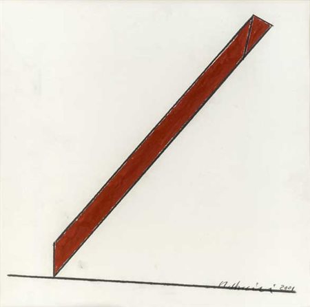 MAURO STACCIOLI (1937-2018) Senza titolo 2001 Tecnica mista su carta 26,8 x...