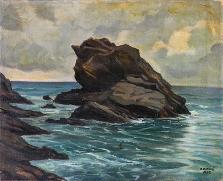 OTTO MARAINI (1904 - 1970) Marina 1948 Olio su tela 50 x 61,5 cm Firmato e...