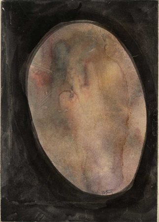 PETROS PAPAVASSILIOU (1928 - 2014) Uovo spirituale 1987 Tempera su carta...