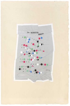 JIRI KOLAR (1914 - 2002) Le Rossignol 1996 Tecnica mista su cartoncino 37,5 x...