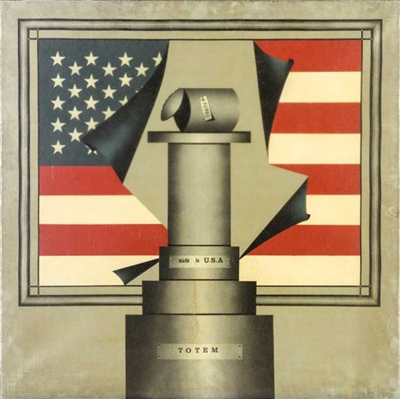 GERICO (PIERO GERI) (1946) Totem Tecnica mista, acrilico e film plastico su...