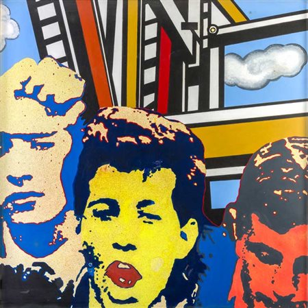 GIANGIACOMO SPADARI (1938 - 1997) Dedicato 1970 Serigrafia, olio e smalto su...