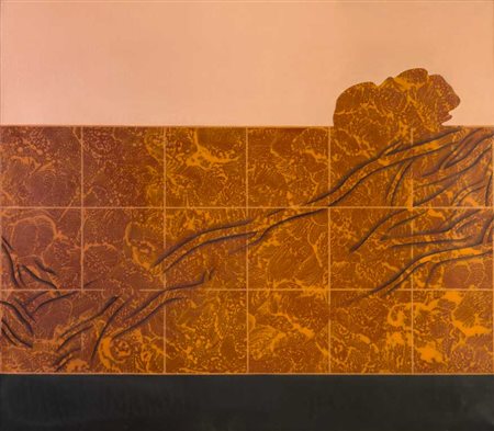 GOTTARDO ORTELLI (1938 - 2003) In principio nella terra Olio su tela 70 x 80...