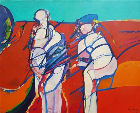 PRICA ZLATKO (1916 - 2003) Senza titolo. Tecnica mista su tela. Cm 159,00 x...