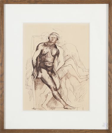 MARINI MARINO (1901 - 1980) Figure. 1940. Tecnica mista su carta. Cm 25,00 x...