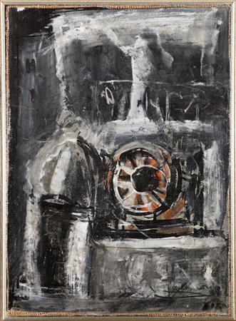 SIRONI MARIO (1885 - 1961) Senza titolo. Tecnica mista su carta incollata su...