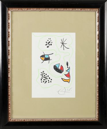 MIRO' JOAN (1893 - 1983) Senza titolo. Tecnica mista su carta. Cm 20,00 x...