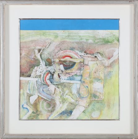 DEL PEZZO LUCIO (n. 1933) Senza titolo. 1962. Tecnica mista su tavola. Cm...