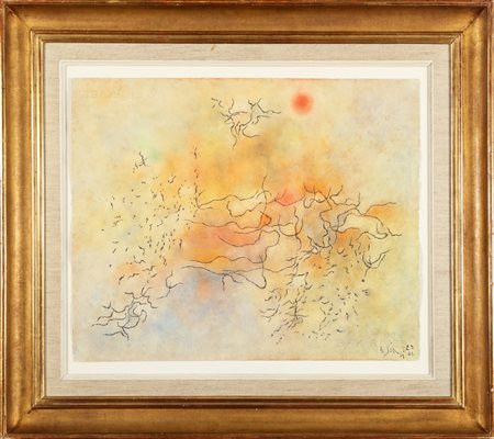 SINGIER GUSTAVE (1909 - 1984) Senza titolo. 1962. Tecnica mista su carta. Cm...