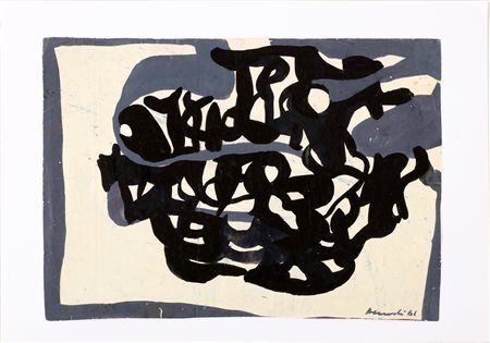 ACCARDI CARLA (1924 - 2014) Senza titolo. 1961. Tempera alla caseina su...