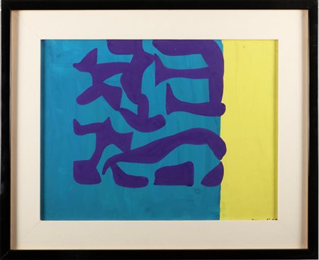 ACCARDI CARLA (1924 - 2014) Viola su turchese giallo. 1962. Tempera alla...