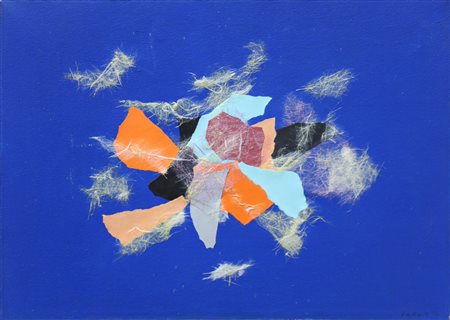 TURCATO GIULIO (1912 - 1995) L'Acropoli. Collage e olio su tela. Cm 70,00 x...