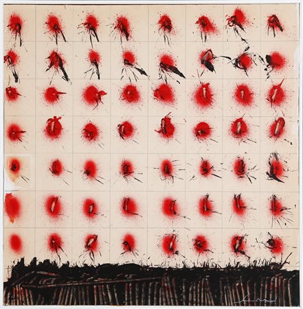 SCANAVINO EMILIO (1922 - 1986) Acrilico 41. 1971. Tecnica mista su carta. Cm...