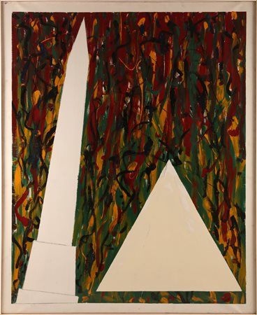 ANGELI FRANCO (1935 - 1988) Piramide e guglia sottomarina. Tecnica mista su...