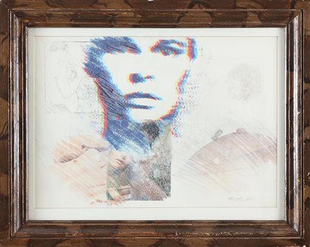 ROTELLA MIMMO (1918 - 2006) Senza titolo. . Frottage. Cm 40,00 x 29,00. 1974...