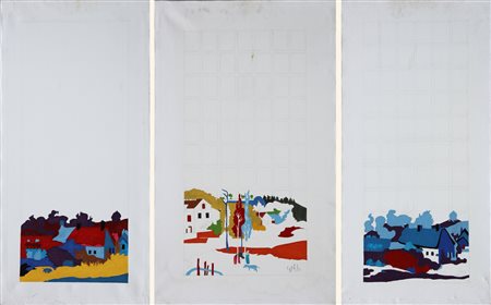 BIANCO REMO (1922 - 1990) Senza titolo - Appropriazione (Trittico). Tecnica...