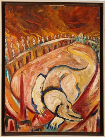 DEL RE MARCO (n. 1950) Elegia vespertina. 1984. Olio su tela . Cm 60,00 x...