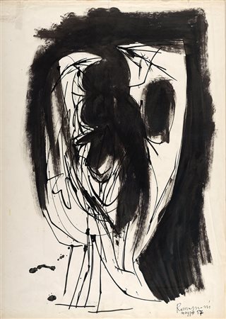 BEPI ROMAGNONI 1930 - 1964 Senza titolo, 1957 Acquerello e china su carta,...