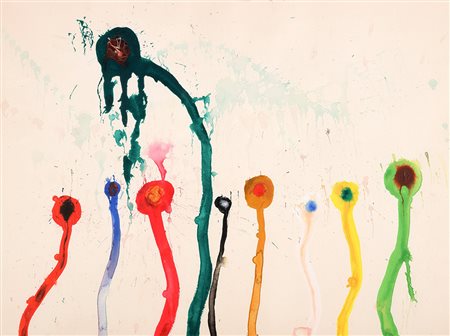 SADAMASA MOTONAGA 1922 - 2011 Senza titolo, 1963 ca. Acquerello su carta, cm....