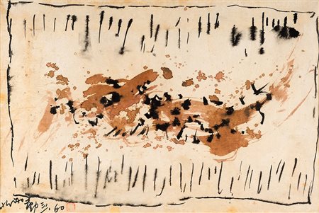HSIAO CHIN 1935 Senza titolo, 1960 Tecnica mista su carta, cm. 36,5 x 54,5...